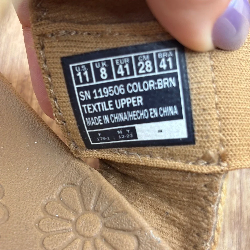 Skechers Cali Breezie Vegan Wedge Brown Women's Size 11 Rhinestone‎ Sandals
